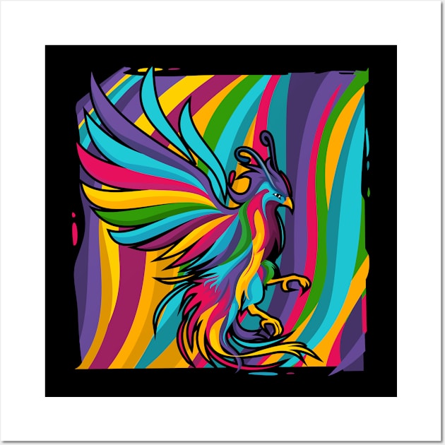 colorful phoenix Wall Art by keenkei